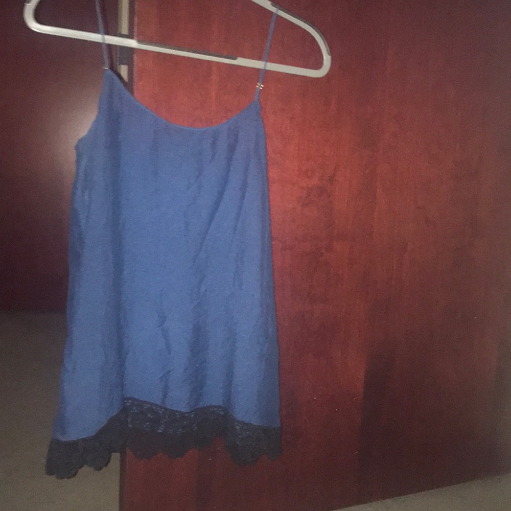 Blue silky top